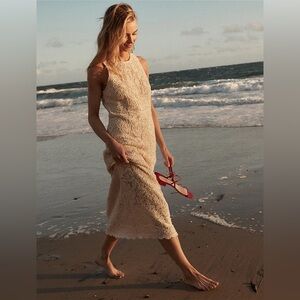 Cream Lace Midi Dress